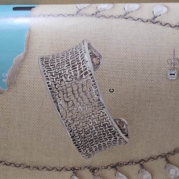 B1625 SILPADA Hammered Silver Mesh Cuff Bracelet - Picture 2 of 5